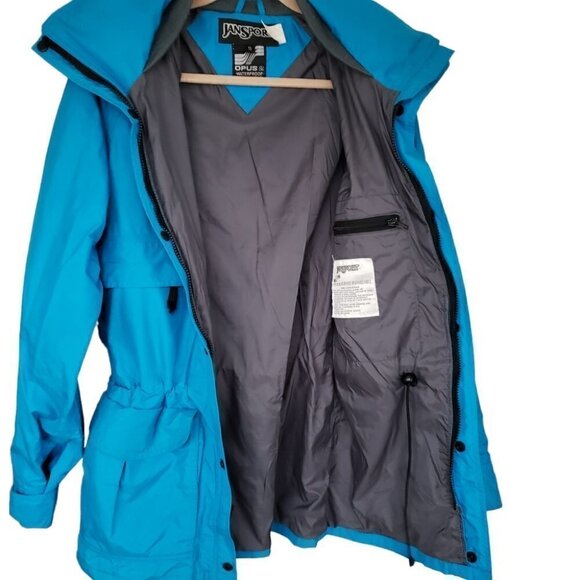 Vintage JanSport 80s 90s blue ski hiking rain windbreaker nylon jacket - Picture 6 of 14